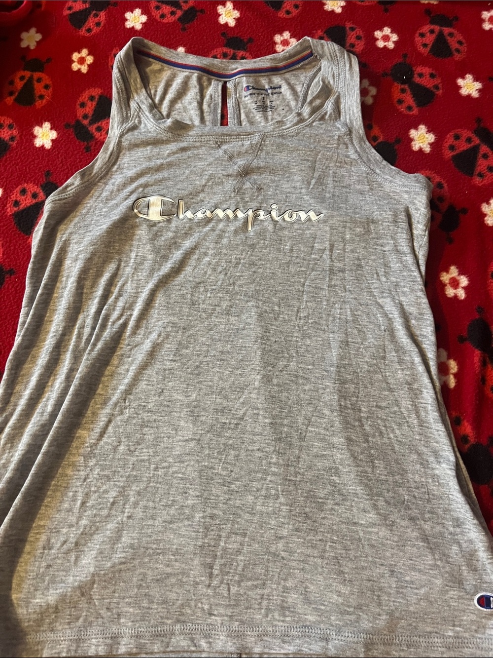 Champion Gray Script Logo Tank Top